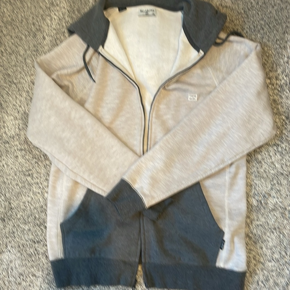 BILLABONG Two-Tone Gray Zip-Up Hoodie. Purchased new at Billabong, Las Vegas.
